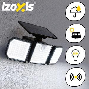 Lampă solară LED cu 3 panouri rotative Izoxis - Senzor de mișcare și lumină, acumulator 1800 mAh