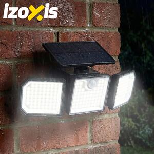 Lampă solară LED cu 3 panouri rotative Izoxis - Senzor de mișcare și lumină, acumulator 1800 mAh