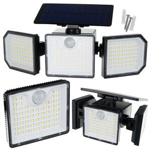 Lampă solară LED cu 3 panouri rotative Izoxis - Senzor de mișcare și lumină, acumulator 1800 mAh