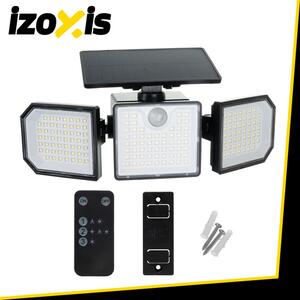 Lampă solară LED cu 3 panouri rotative Izoxis - Senzor de mișcare și lumină, acumulator 1800 mAh