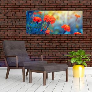 Tablou - Flori portocalii (120x50 cm)