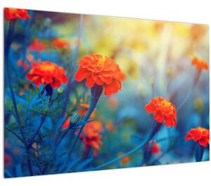 Tablou - Flori portocalii (90x60 cm)