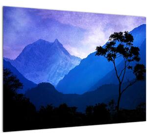 Tablou pe sticlă - Cerul de noapte din Nepal (70x50 cm)