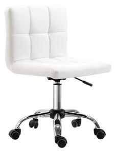 HomCom scaun rotativ din piele sintetica, 46x51x76-88cm, alb | Aosom RO