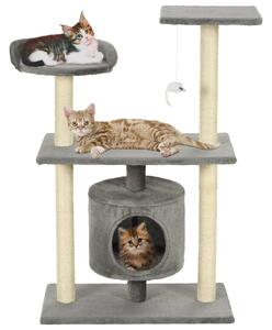 Ansamblu pentru pisici cu stâlpi din funie de sisal, 95 cm Gri