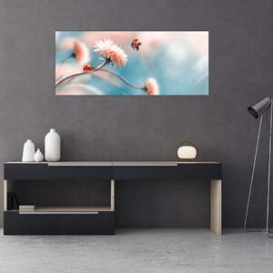 Tablou - Buburuze pe floare (120x50 cm)