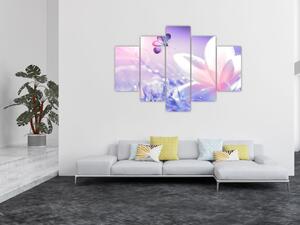 Tablou - Fluture lângă floare (150x105 cm)