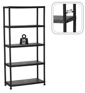 Raft din plastic pentru pivniță și cămară cu 5 rafturi 180 x 90 x 40 cm