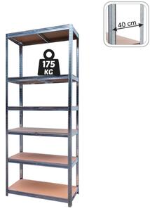 Raft metalic pentru depozitare cu 6 rafturi 180 x 90 x 40 cm