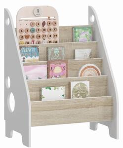 Bibliotecă Montessori practică pentru copii - sonoma + alb
