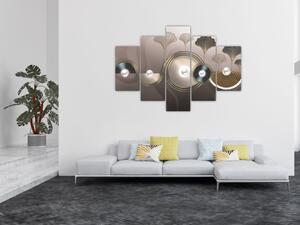 Tablou - Abstract maro-auriu (150x105 cm)
