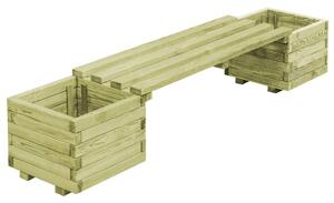 Bancă de grădină cu jardiniere, lemn de pin tratat