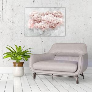 Tablou - Flori roz pe perete (70x50 cm)