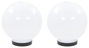 Lămpi bol cu LED 2 buc, sferice, 20 cm, PMMA