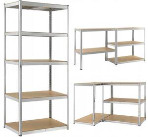 Raft metalic stabil cu 5 rafturi 222 x 90 x 40 cm
