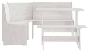 Set mobilier de bucătărie, 3 piese, alb, lemn masiv de pin