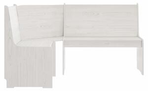 Bancă de colț, alb, 151 cm, lemn masiv de pin