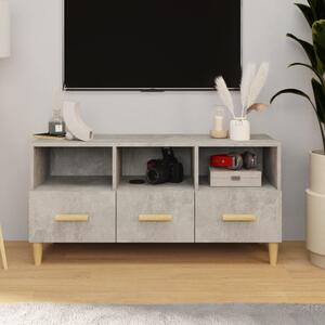 Comodă TV, gri beton, 102x36x50 cm, lemn compozit