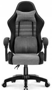 Scaun de birou ergonomic HC-1003 cu suport lombar în alb și negru