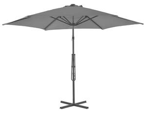 Umbrelă de soare de exterior, stâlp din oțel, antracit, 300 cm
