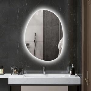 Oglindă de Baie LED HOMCOM cu Comutator Tactil, Intensitate Reglabilă, 80x60 cm, Argintie