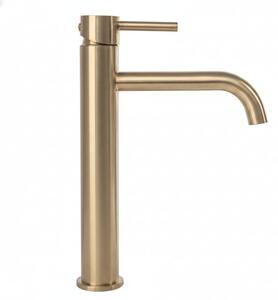 Robinet Lavoar Gold (Auriu) Inalt, montaj pe blat, design modern elegant finisaj lucios