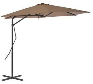 Umbrelă de soare de exterior, stâlp din oțel, gri taupe, 300 cm