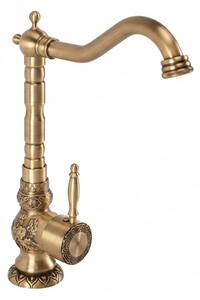 Baterie lavoar Venice, bronz antic, cap ceramic durabil, design clasic