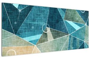 Tablou - Abstract turcoaz (120x50 cm)