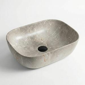 Lavoar pentru Blat Bej cu Efect Marmură, Design Elegant, Ceramică Sanitară