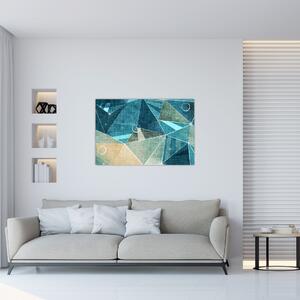 Tablou - Abstract turcoaz (90x60 cm)