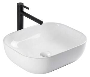 Lavoar Blat Delmar Slim, Ceramică Alb Lucios, Design Elegant și Subțire