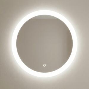 Oglindă LED premium cu senzor touch pentru baie, diametru 80 cm, design modern