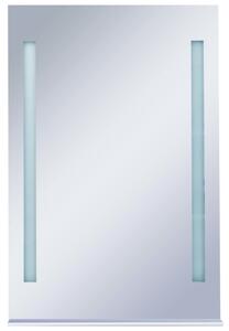 Oglindă cu LED de perete pentru baie, cu raft, 60 x 80 cm