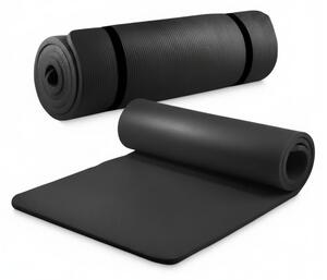 Saltea Fitness NBR 1.5 cm, Antiderapantă, Neagră, Versatilă pentru Exerciții Multiple