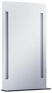 Oglindă cu LED de perete pentru baie, cu raft, 60 x 100 cm
