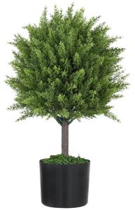 Planta Artificiala Cedru, Rezistenta la Raze UV cu Ghiveci, Ø14,5x55 cm, Verde