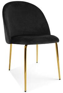 Scaun bucatarie INCA VELVET din catifea cu picioare aurii, neagra