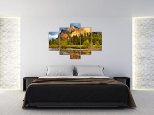 Tablou - Stânci lăngă lac (150x105 cm)