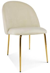 Scaun bucatarie INCA VELVET din catifea cu picioare aurii, crem