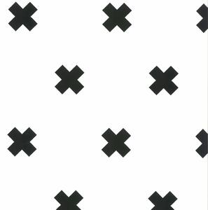 Noordwand Fabulous World Tapet Cross, alb și negru, 67104-6 67104-6