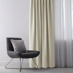 Draperie Blackout Crem cu Inele Argintii 140x262 cm – Opacitate 90%