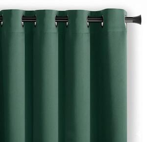Draperie Blackout Verde Smarald cu Inele Argintii 140x244 cm – Opacitate 90%