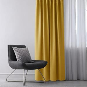 Draperie blackout galben muștar cu rejansă, 140x244 cm, opacitate 90%