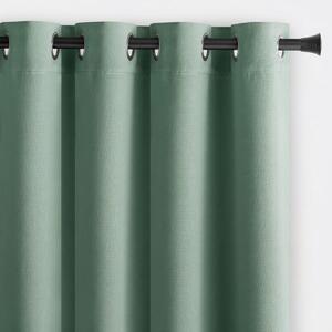 Draperie Blackout Verde Menta cu Inele Argintii 140x244 cm – Opacitate 90%