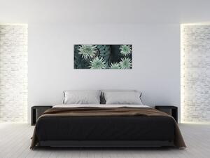 Tablou - Flori verzi (120x50 cm)