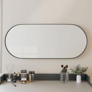 Oglindă de perete, negru, 25x60 cm, ovală