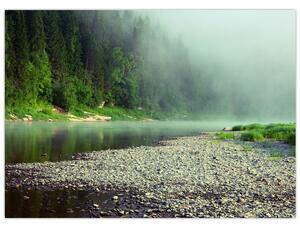Tablou - Râu lângă pădure (70x50 cm)