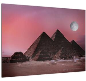Tablou pe sticlă - Piramidă, Giza, Egipt (70x50 cm)