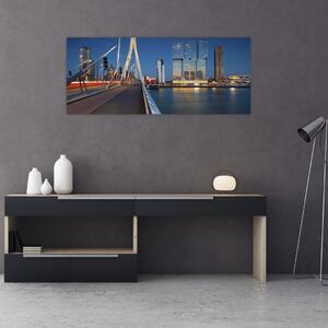 Tablou - Amurg în Rotterdam, Olanda (120x50 cm)